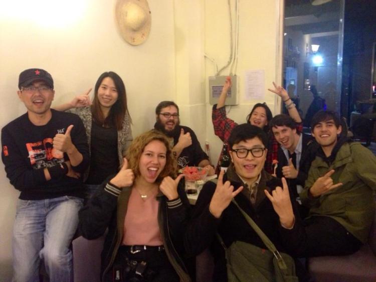 Red wine/watermelon/assorted mixed nut platter after party with Randy in Suzhou