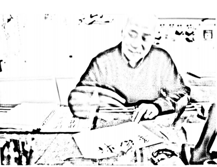 Adding some calligraphy to a piece for a customer.