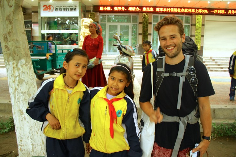 Ben and his new mates. School's out in Kuche! 